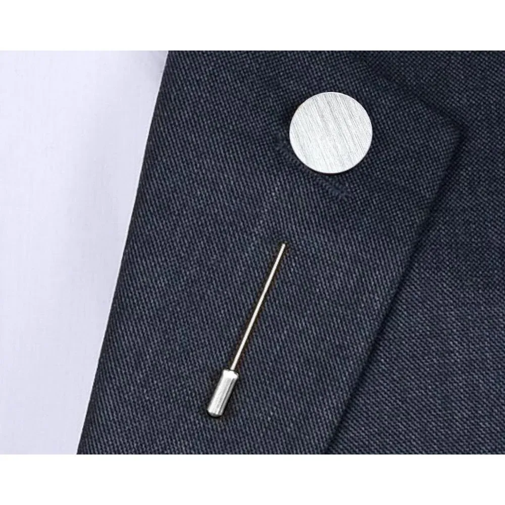 Reversspeld Mat Rond met Logogravure - Echt Zilver - Afbeelding 2