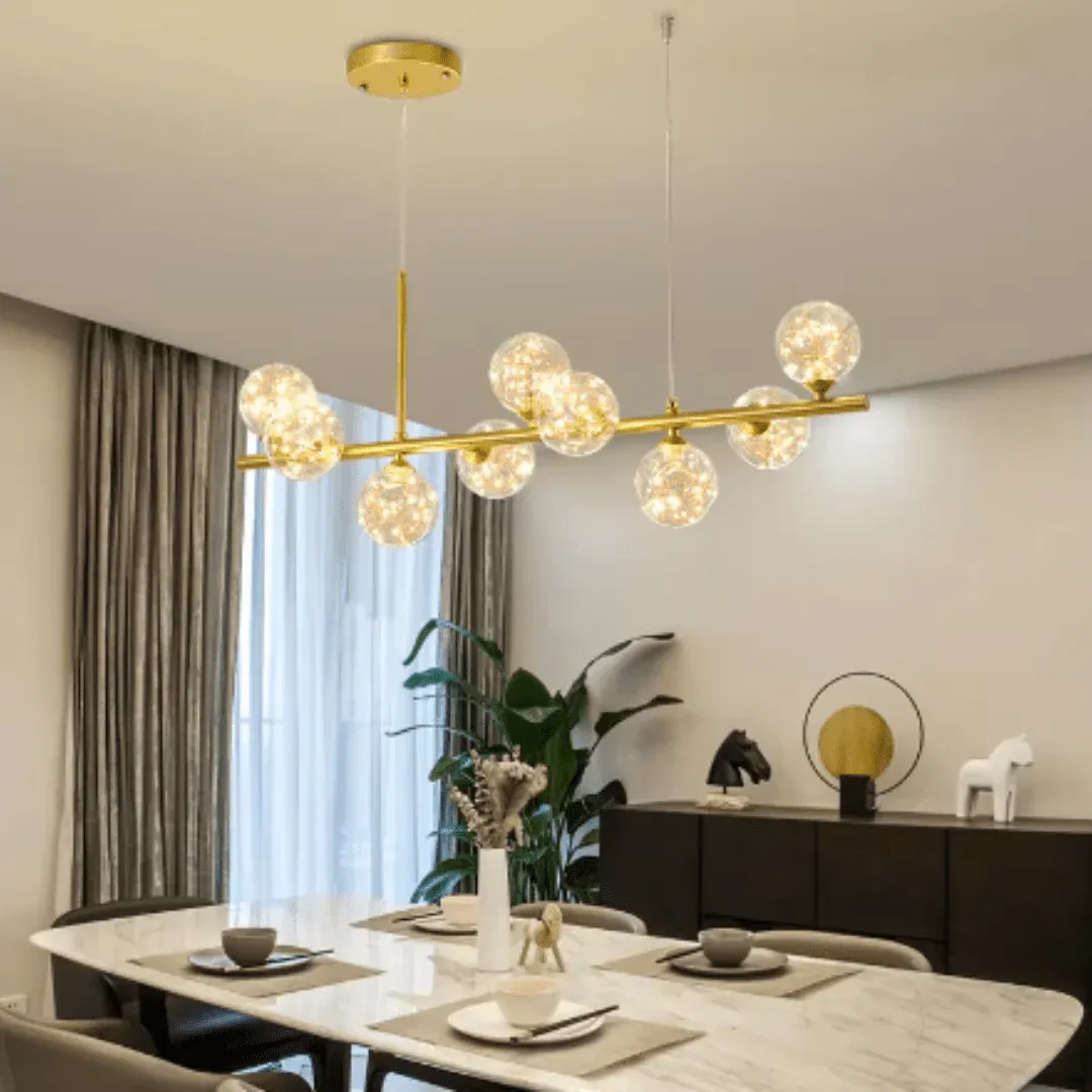 Verfijnde gouden kroonluchter voor moderne eetkamer - Afbeelding 2