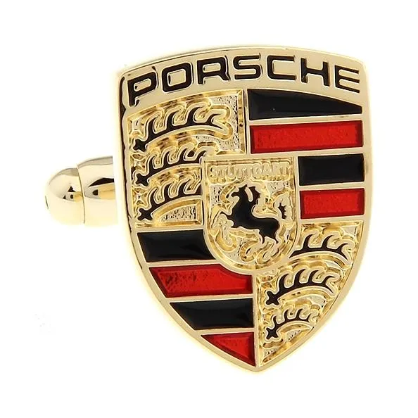 Manchetknopen Porsche logo zwart-rood-goud - Afbeelding 3