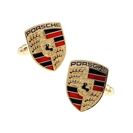 Manchetknopen Porsche logo zwart-rood-goud - Afbeelding 2