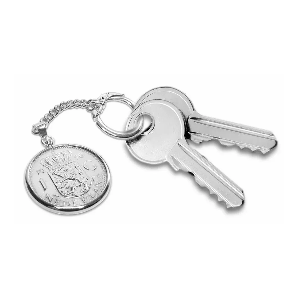 Zilveren sleutelhanger met Nederlandse Gulden 1986 - Afbeelding 3